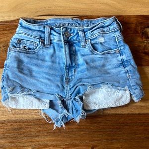 AE NEXT LEVEL high-waist denim short-short